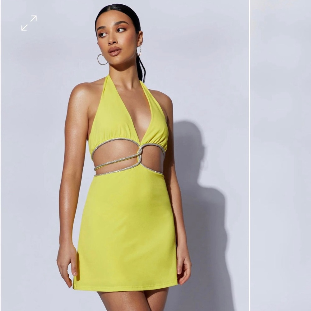 Meshki cut out diamante dress